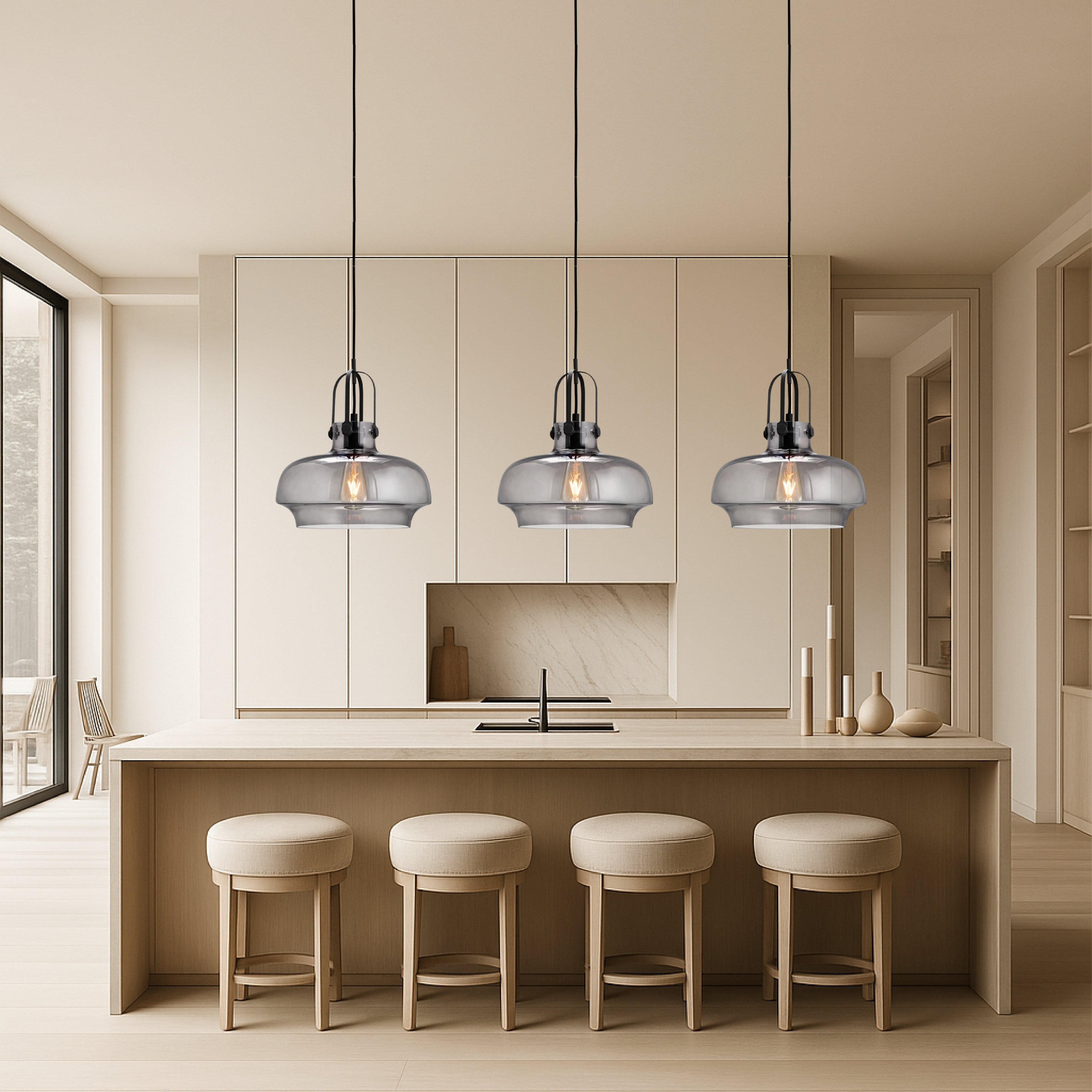 Kirrea Loft Style Pendant Light With Industrial Metal Finish