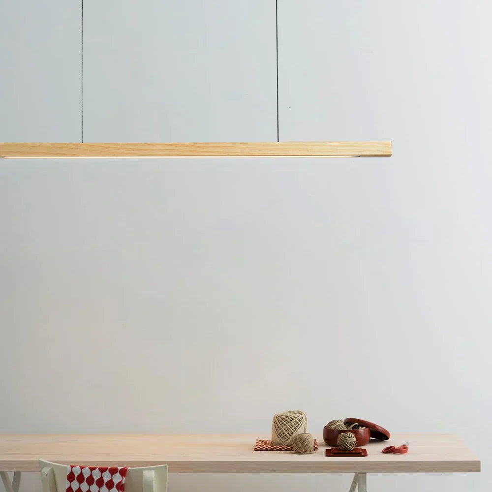 Quorra Lange Holz Pendelleuchte im Essstil für moderne Häuser