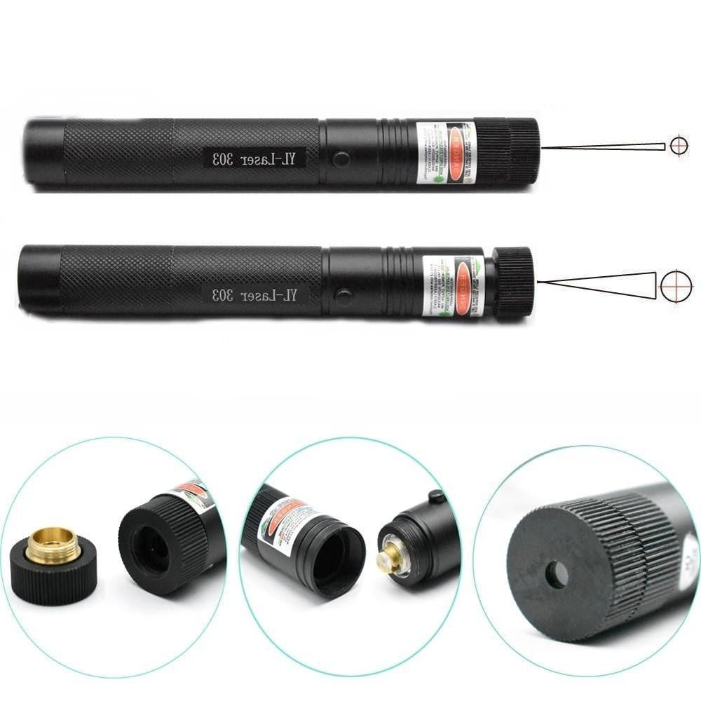 303 laserpointer — meget synlig grøn stråle, klarhed på lang afstand