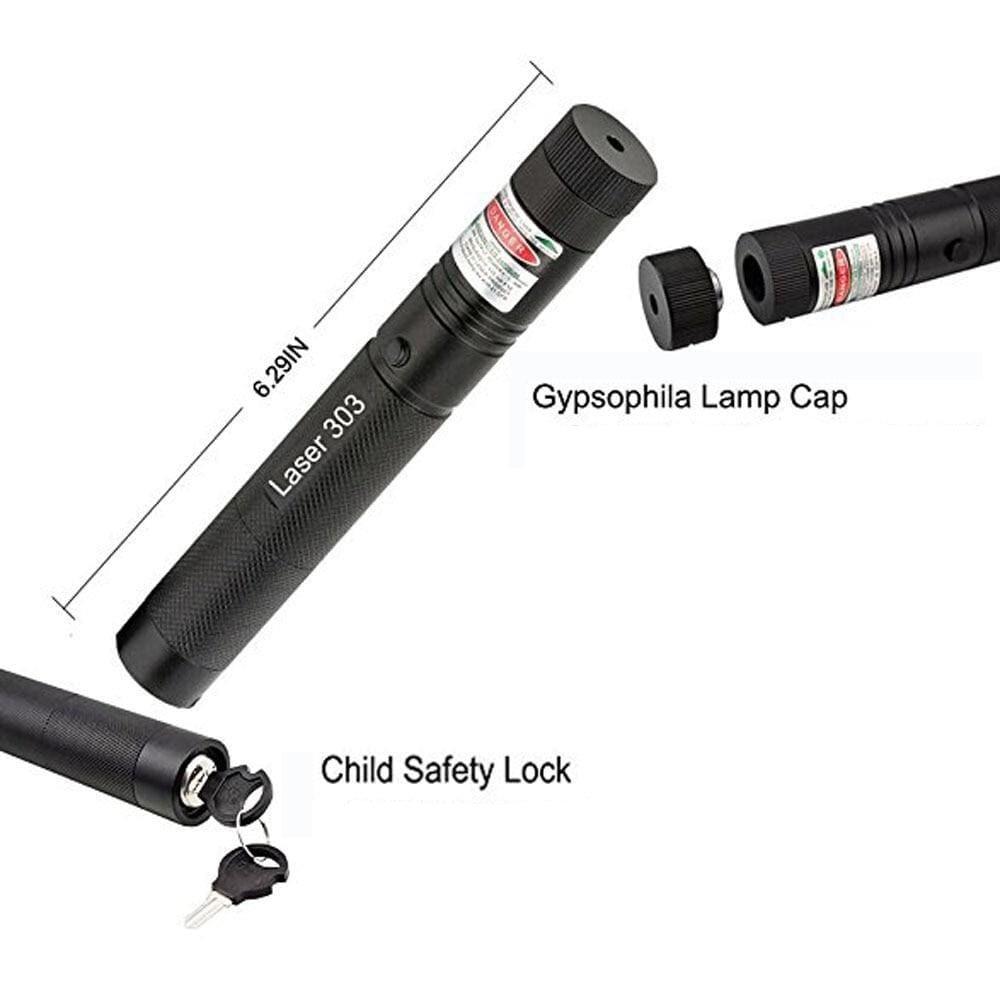 303 laserpointer — meget synlig grøn stråle, klarhed på lang afstand