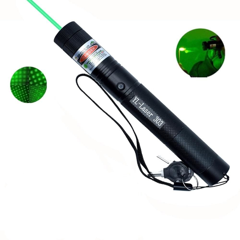 303 laserpointer — meget synlig grøn stråle, klarhed på lang afstand