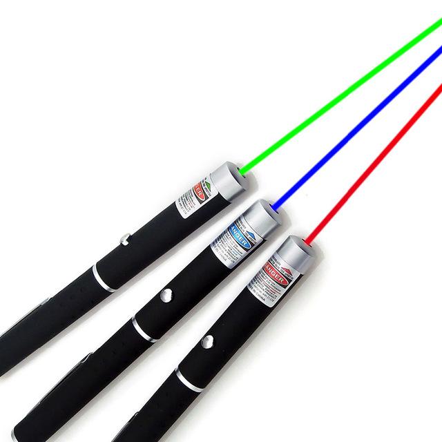 Profesionální laserové ukazovátko Laservisier 5MW — přepínatelné režimy červené, zelené a modré barvy