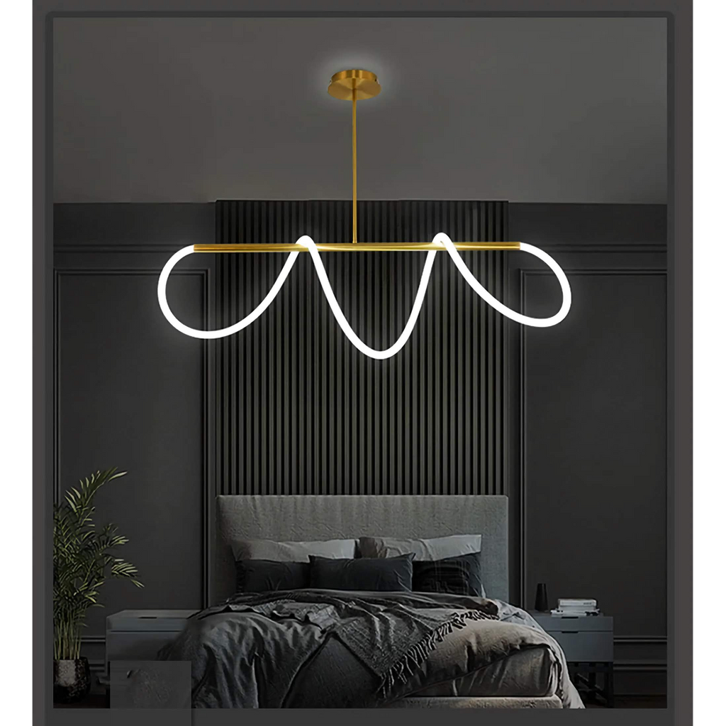 G9 LED Surface Mounted Ceiling Lamp — Curved Tube in Copper, Gold, Black & Silver