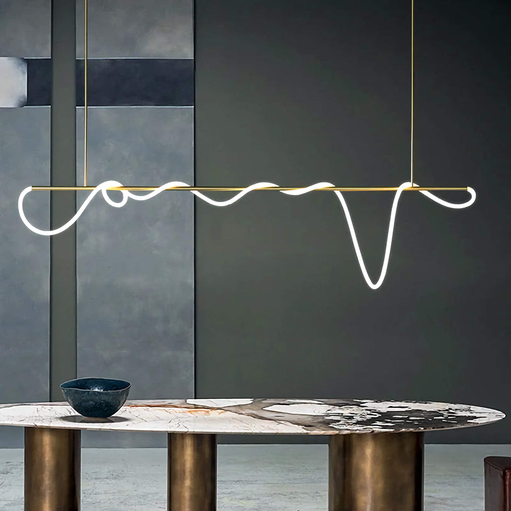 G9 LED Surface Mounted Ceiling Lamp — Curved Tube in Copper, Gold, Black & Silver