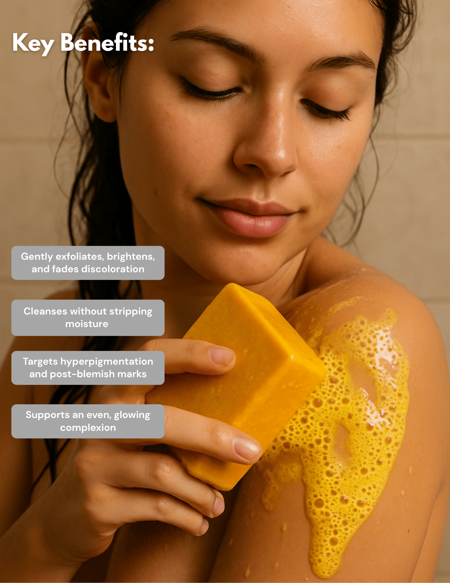 Turmeric & Kojic Acid Gentle Cleansing Bar — Hydrating Brightener