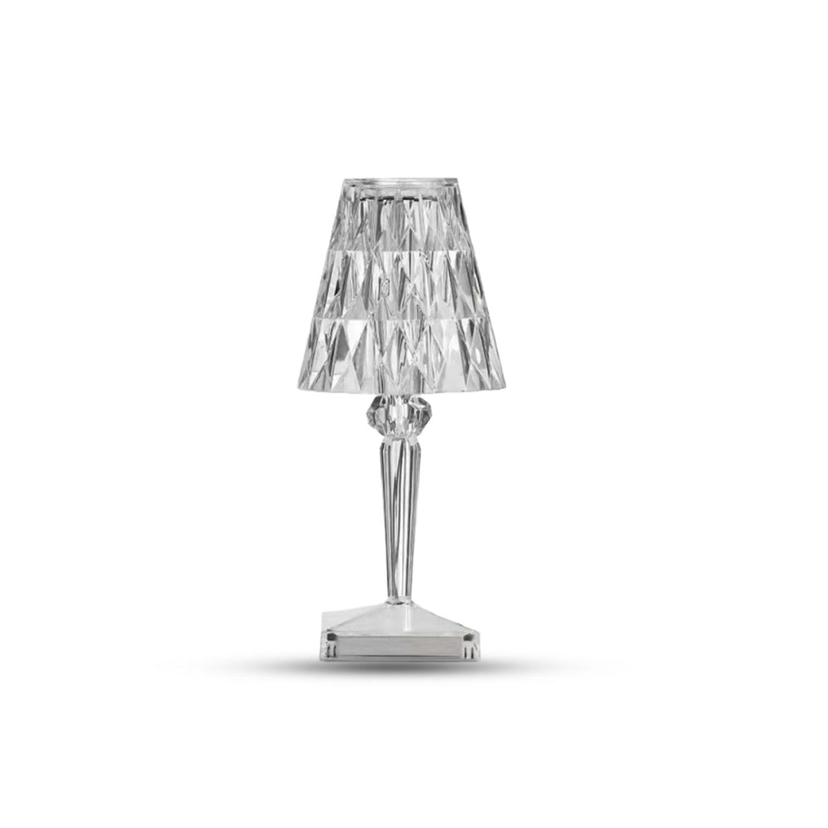 Candeeiro de mesa elegante com sensor tátil e cristal — brilho ambiente