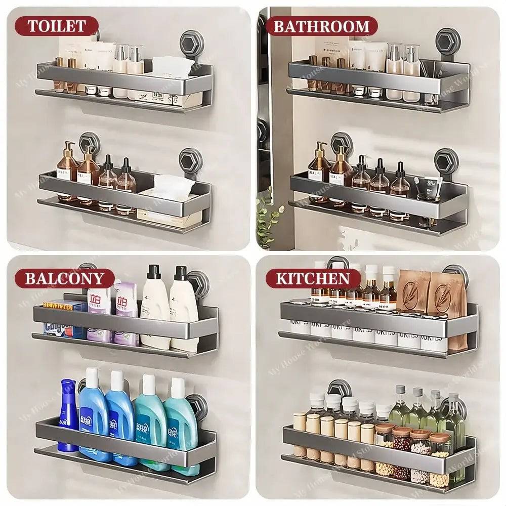 Vera Wall Mounted Spice Rack — Suction Cup Mount, Space Saving Holder