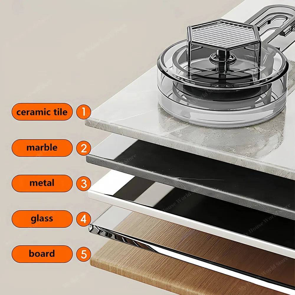 Vera Wall Mounted Spice Rack — Suction Cup Mount, Space Saving Holder