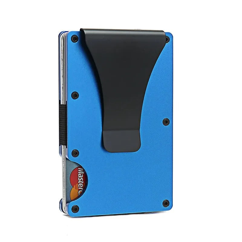 Kirrea Slim RFID Card Holder – Matte Cobalt Titanium, Ultra-Light Unisex Wallet