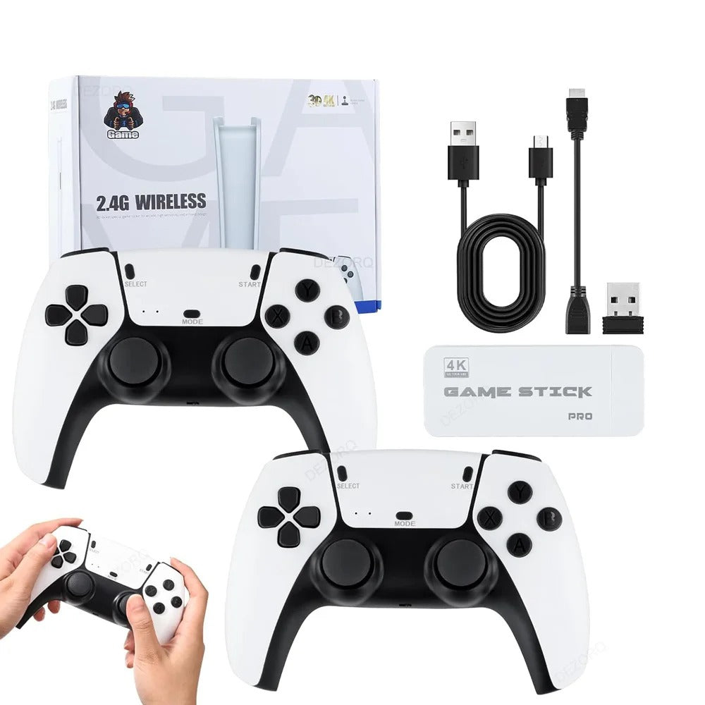 Game Stick 4k PRO - meer dan 20.000 games, 2 PS5-controllers