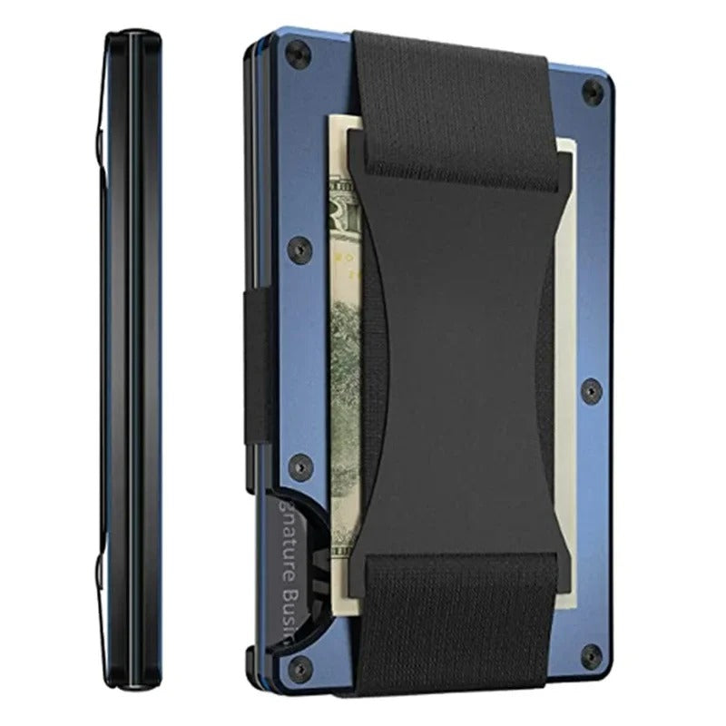 Kirrea Slim RFID Card Holder – Matte Cobalt Titanium, Ultra-Light Unisex Wallet