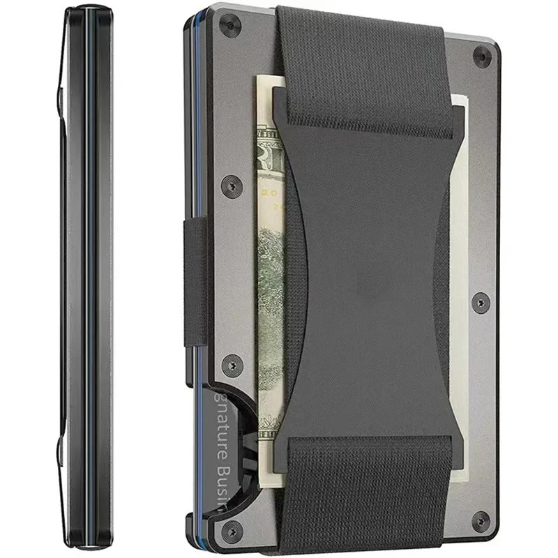Kirrea Slim RFID Card Holder – Matte Cobalt Titanium, Ultra-Light Unisex Wallet