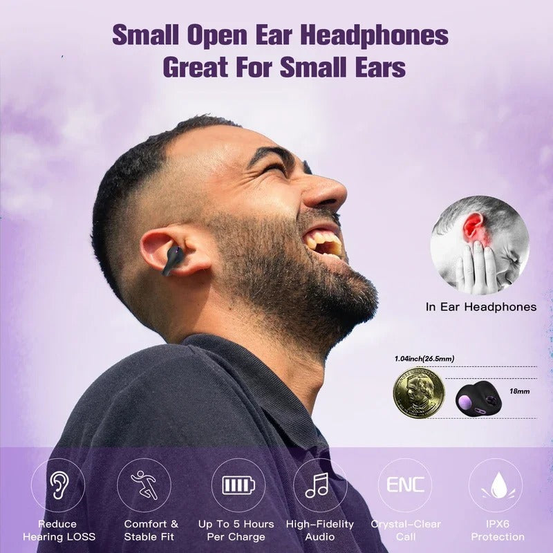 AeroPulse Open-Ear Bone-Conduction Headphones — Durable Build, Waterproof Design