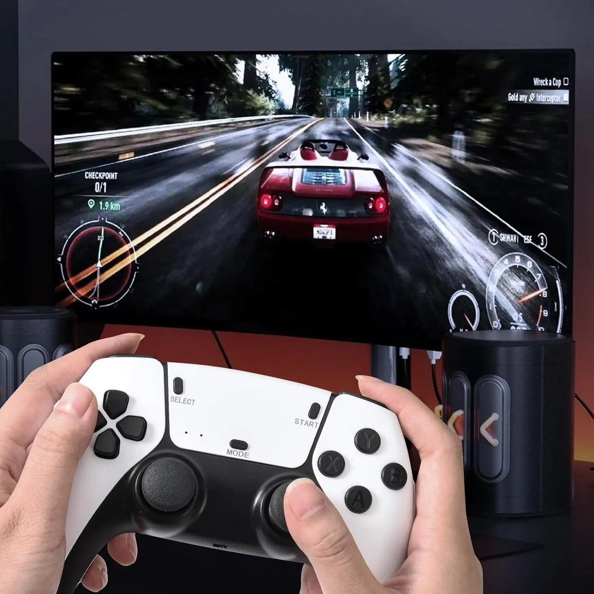 Game Stick 4k PRO - meer dan 20.000 games, 2 PS5-controllers