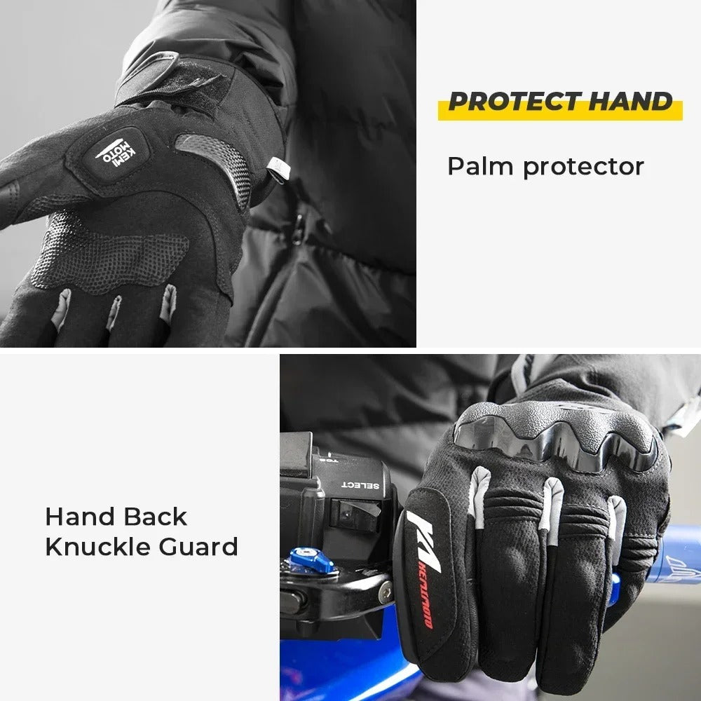 VeloWarm USB Rechargeable Heated Motorcycle Gloves — Advanced Electric Heating