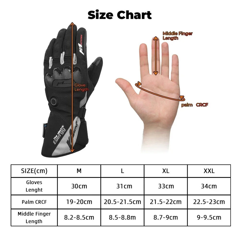 VeloWarm USB Rechargeable Heated Motorcycle Gloves — Advanced Electric Heating