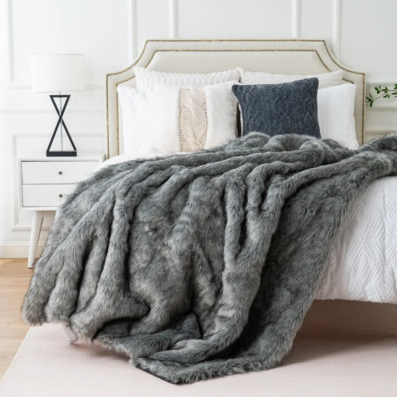 Silvara Luxe Faux Fur Throw — Dense Pile, Plush Texture