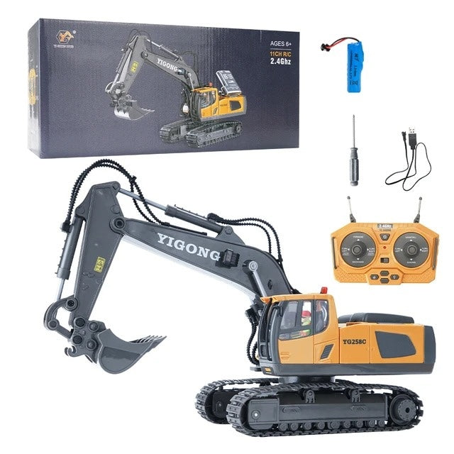 MegaMight RC Excavator — 1/20 Scale, 11-Channel Control