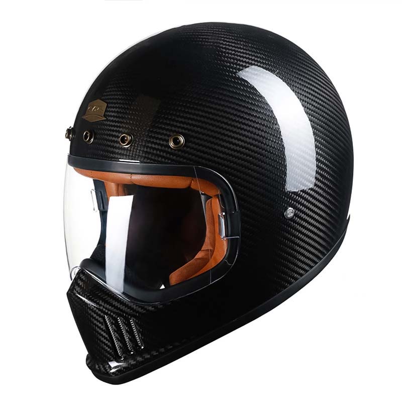 Casco da moto integrale F380VB in fibra di carbonio, omologato DOT ECE