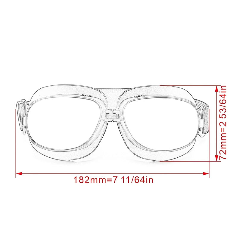Vintage-Motorradbrille - winddicht, 100 % UV-Schutz