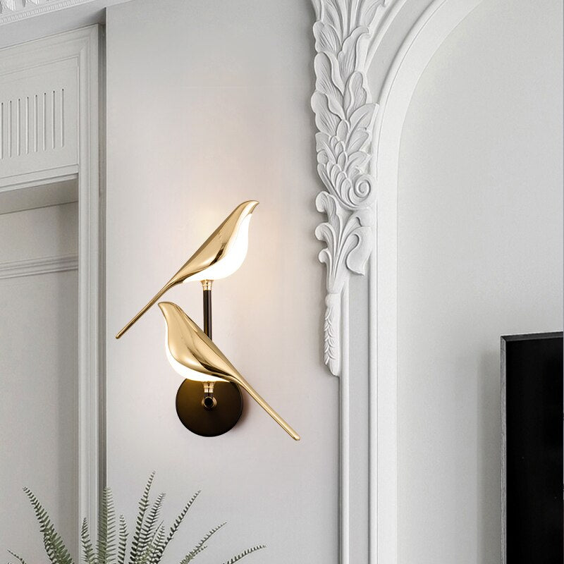 Σκανδιναβικό φωτιστικό τοίχου LED LumiBird με πουλί — Σκανδιναβικός σχεδιασμός