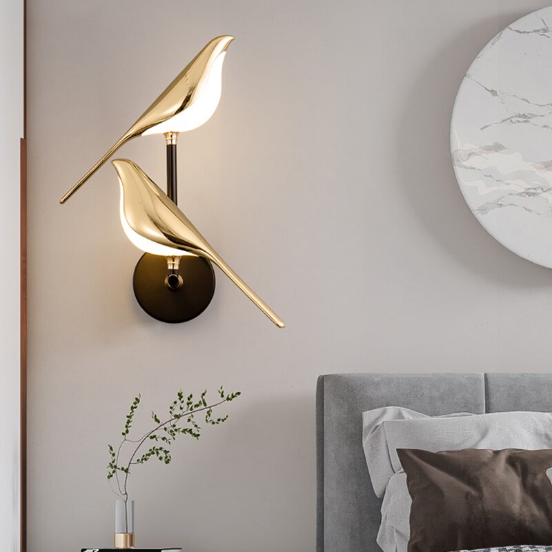Σκανδιναβικό φωτιστικό τοίχου LED LumiBird με πουλί — Σκανδιναβικός σχεδιασμός