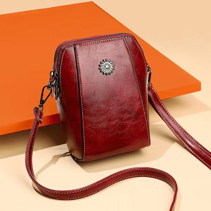 Retro-Umhängetasche aus Leder — stilvolle Schultertasche, 14x6x18cm