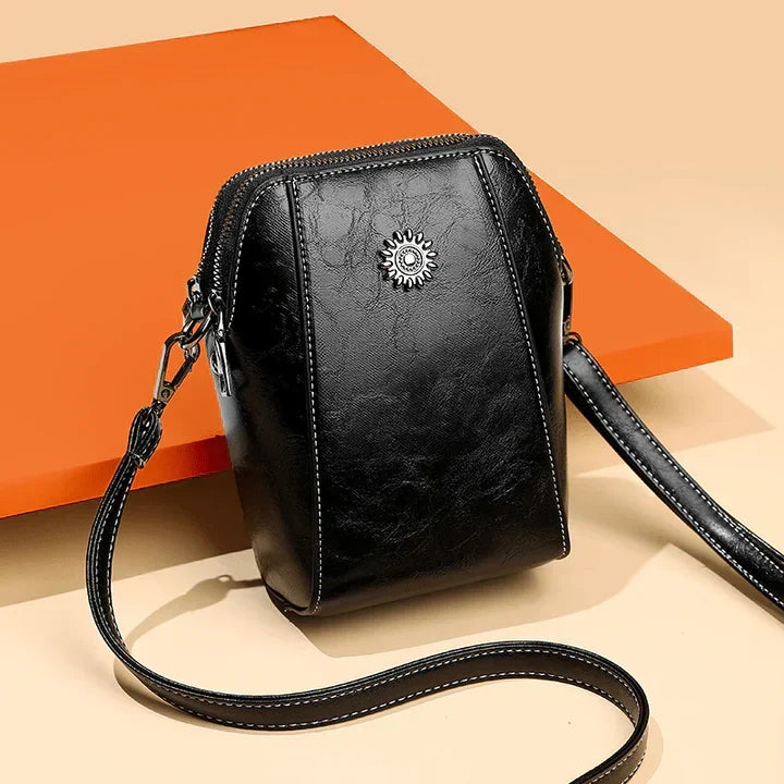 Retro-Umhängetasche aus Leder — stilvolle Schultertasche, 14x6x18cm