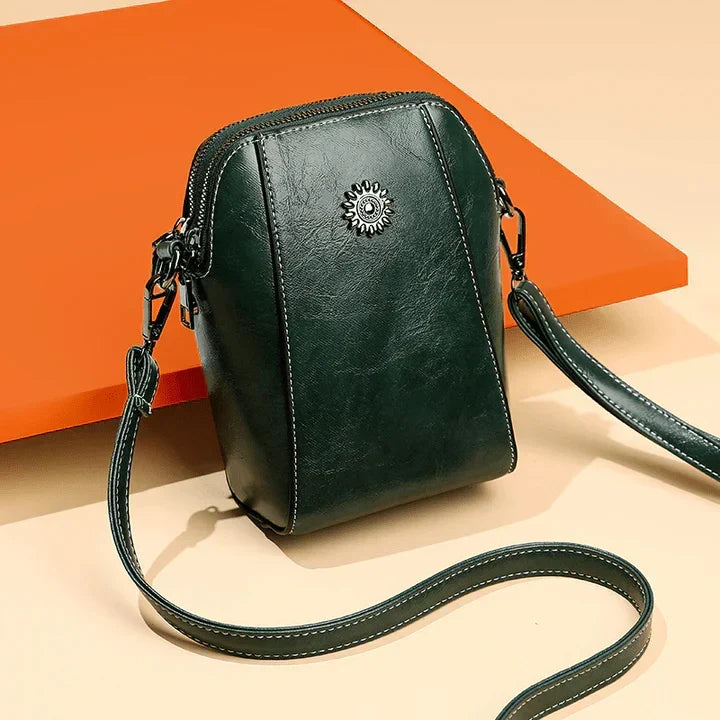 Retro-Umhängetasche aus Leder — stilvolle Schultertasche, 14x6x18cm