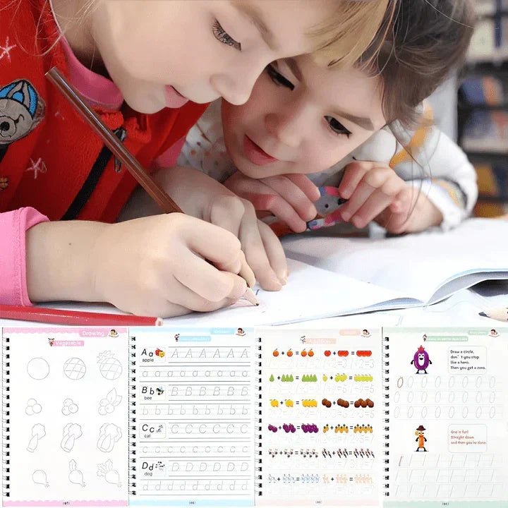 Magic Reusable Copybook Set — Trace Letters, Numbers & Shapes