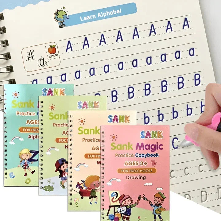 Magic Reusable Copybook Set — Trace Letters, Numbers & Shapes