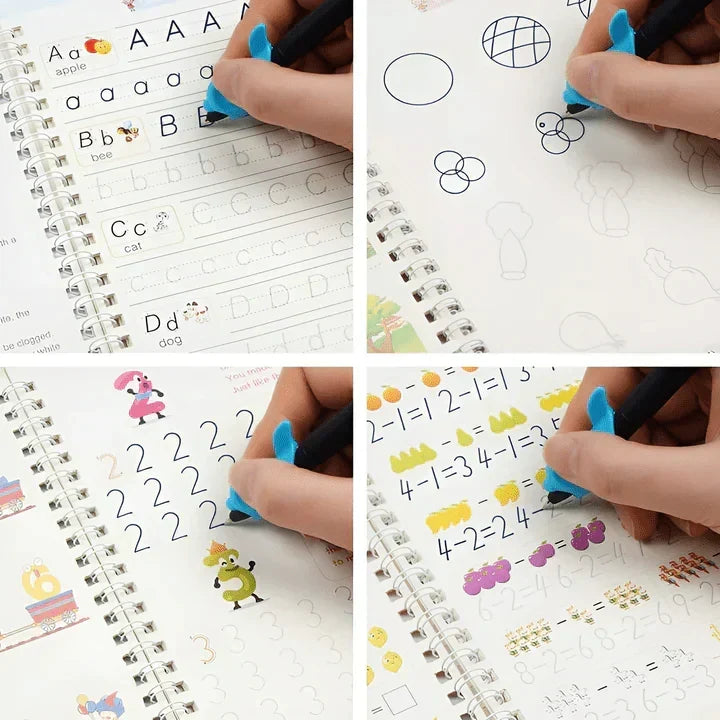 Magic Reusable Copybook Set — Trace Letters, Numbers & Shapes