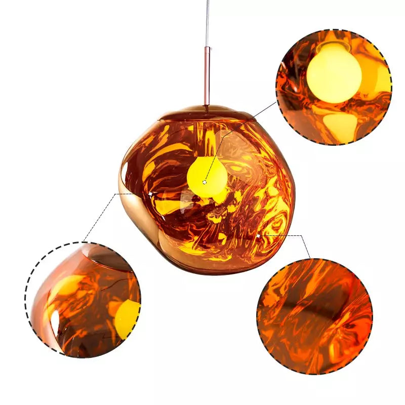 Suspension en verre Liora — Abat-jour sculptural moderne, éclairage d’ambiance chaleureux