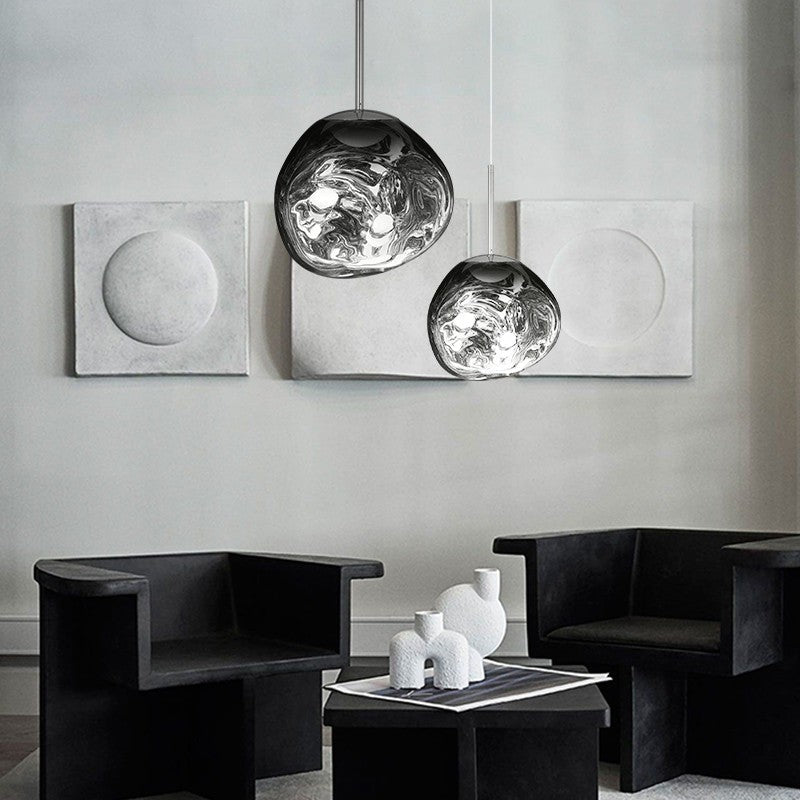 Suspension en verre Liora — Abat-jour sculptural moderne, éclairage d’ambiance chaleureux