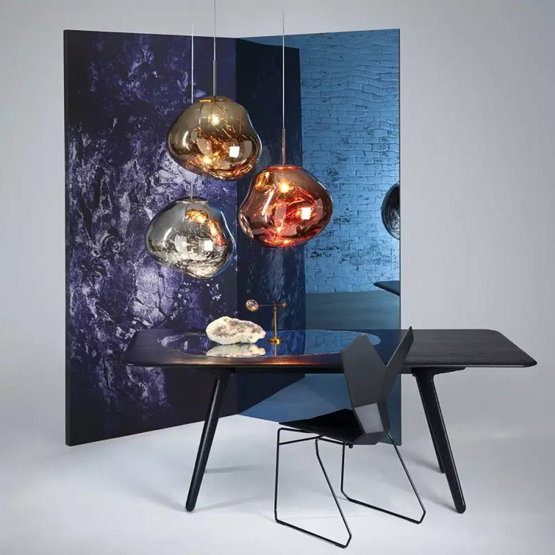 Suspension en verre Liora — Abat-jour sculptural moderne, éclairage d’ambiance chaleureux