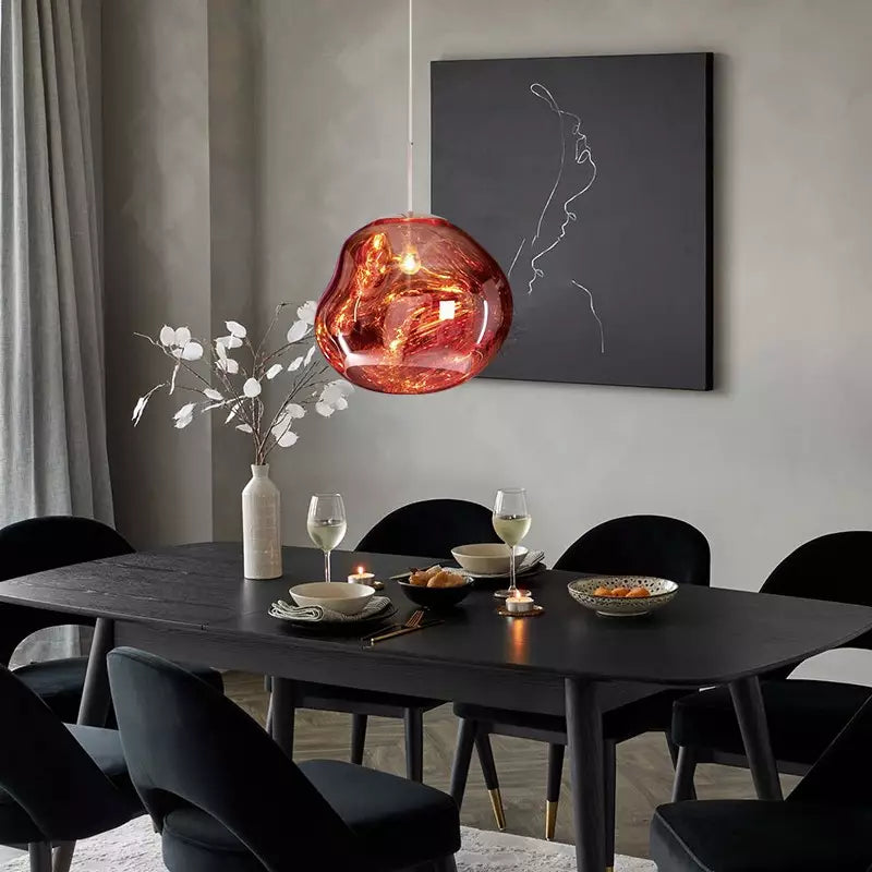 Suspension en verre Liora — Abat-jour sculptural moderne, éclairage d’ambiance chaleureux
