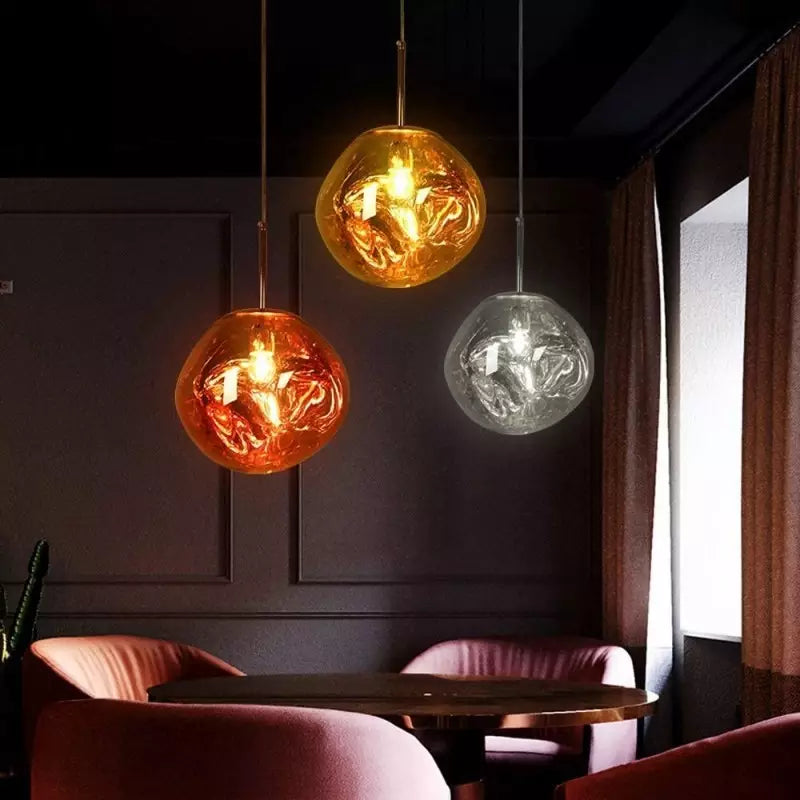Suspension en verre Liora — Abat-jour sculptural moderne, éclairage d’ambiance chaleureux