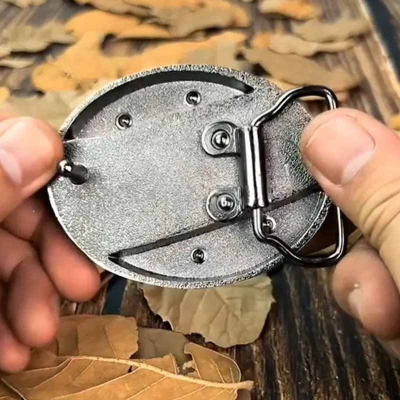Metal Oval Cowboys Belt Buckle – Western Style Durable & Decorative | Filindra