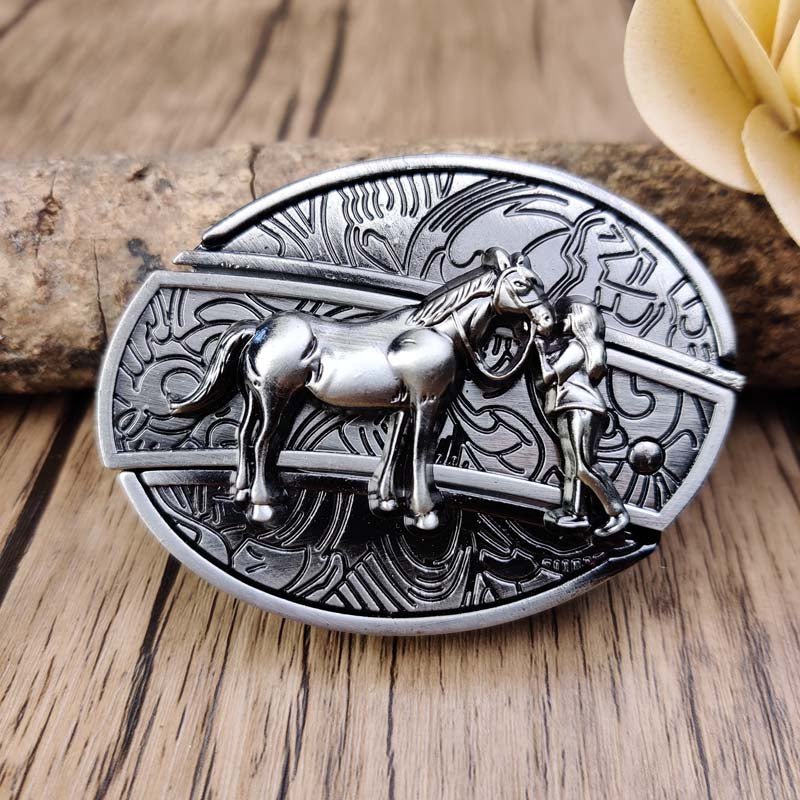 Metal Oval Cowboys Belt Buckle – Western Style Durable & Decorative | Filindra