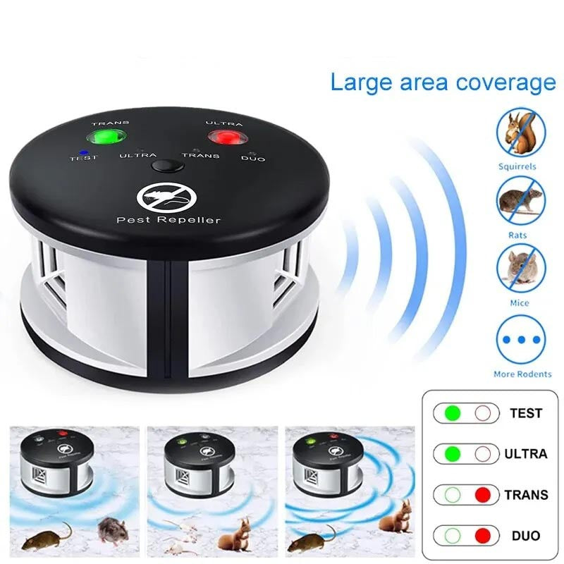 SonicGuard Ultrazvukový odpuzovač hlodavců — dva reproduktory, nastavitelná frekvence