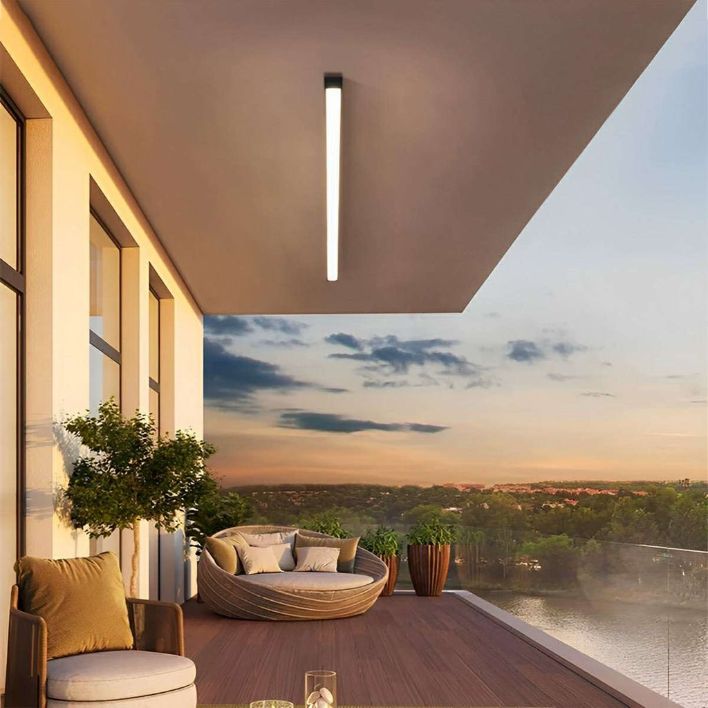 Dimmable LED Ceiling Light — Slim Black Aluminum Linear Fixture