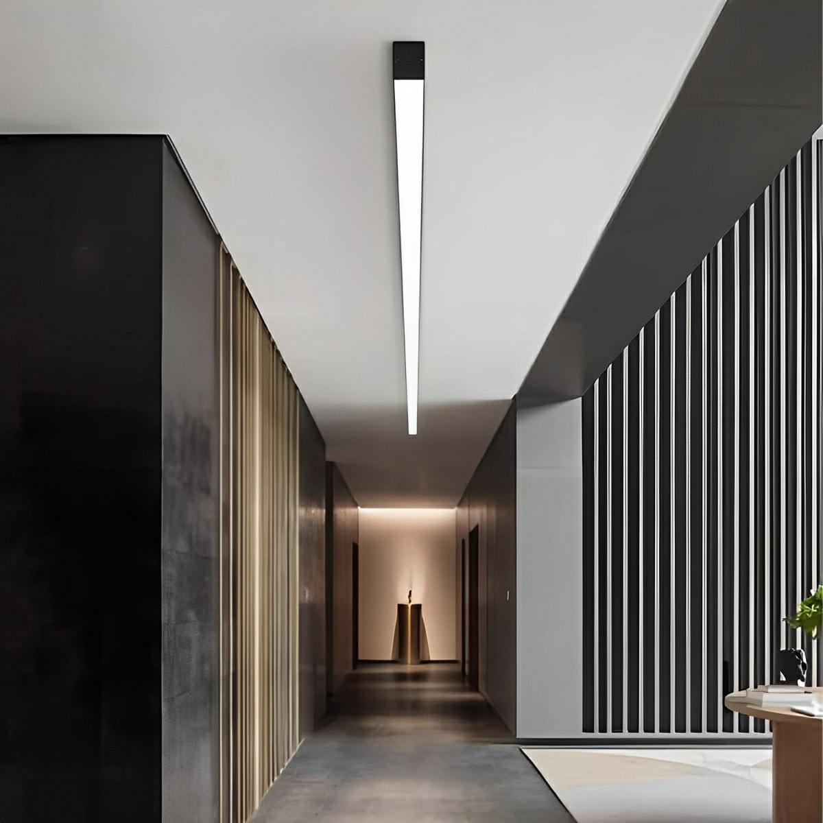 Dimmable LED Ceiling Light — Slim Black Aluminum Linear Fixture