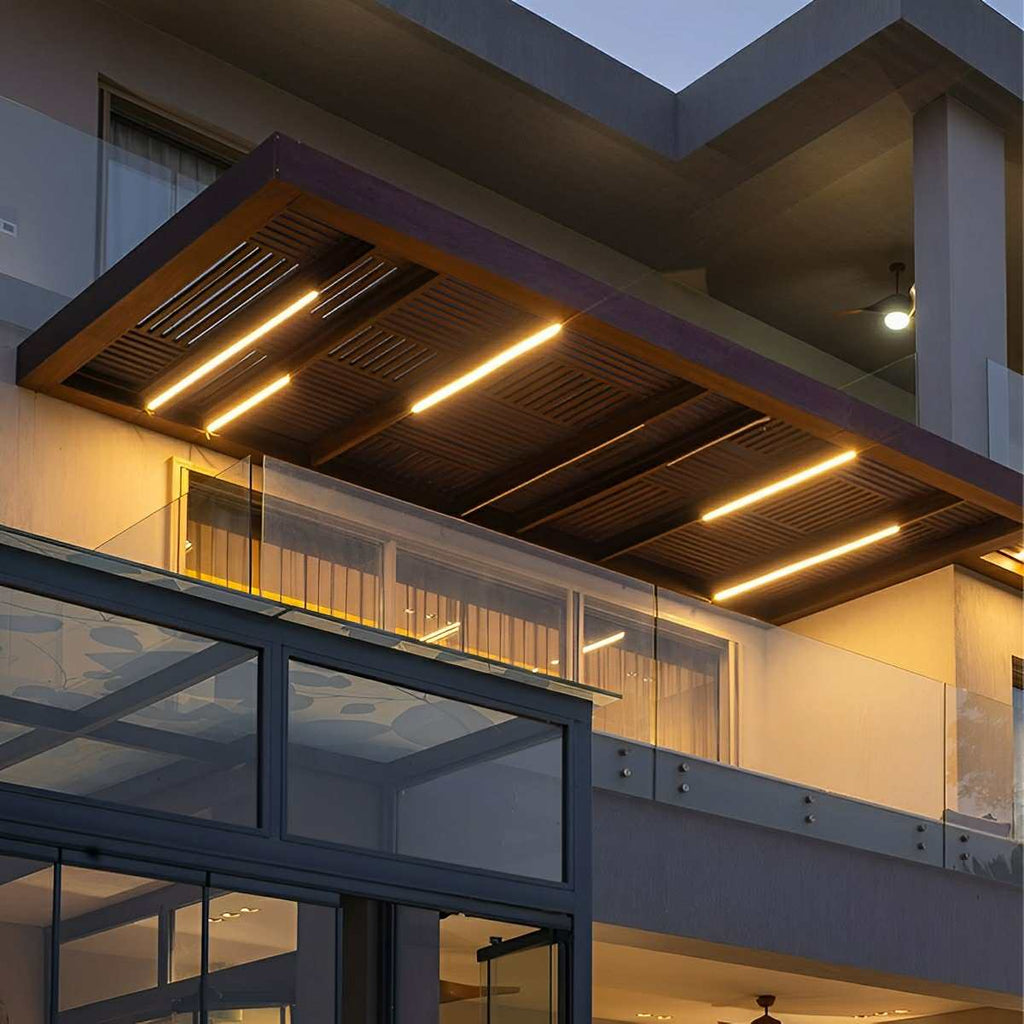 Dimmable LED Ceiling Light — Slim Black Aluminum Linear Fixture