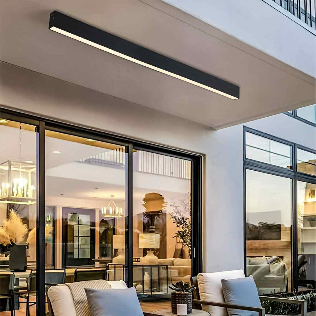 Dimmable LED Ceiling Light — Slim Black Aluminum Linear Fixture