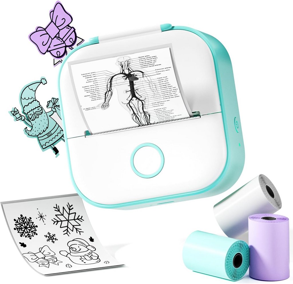 Przenośna mini drukarka — bezatramentowa drukarka fotograficzna Bluetooth do natychmiastowych wydruków
