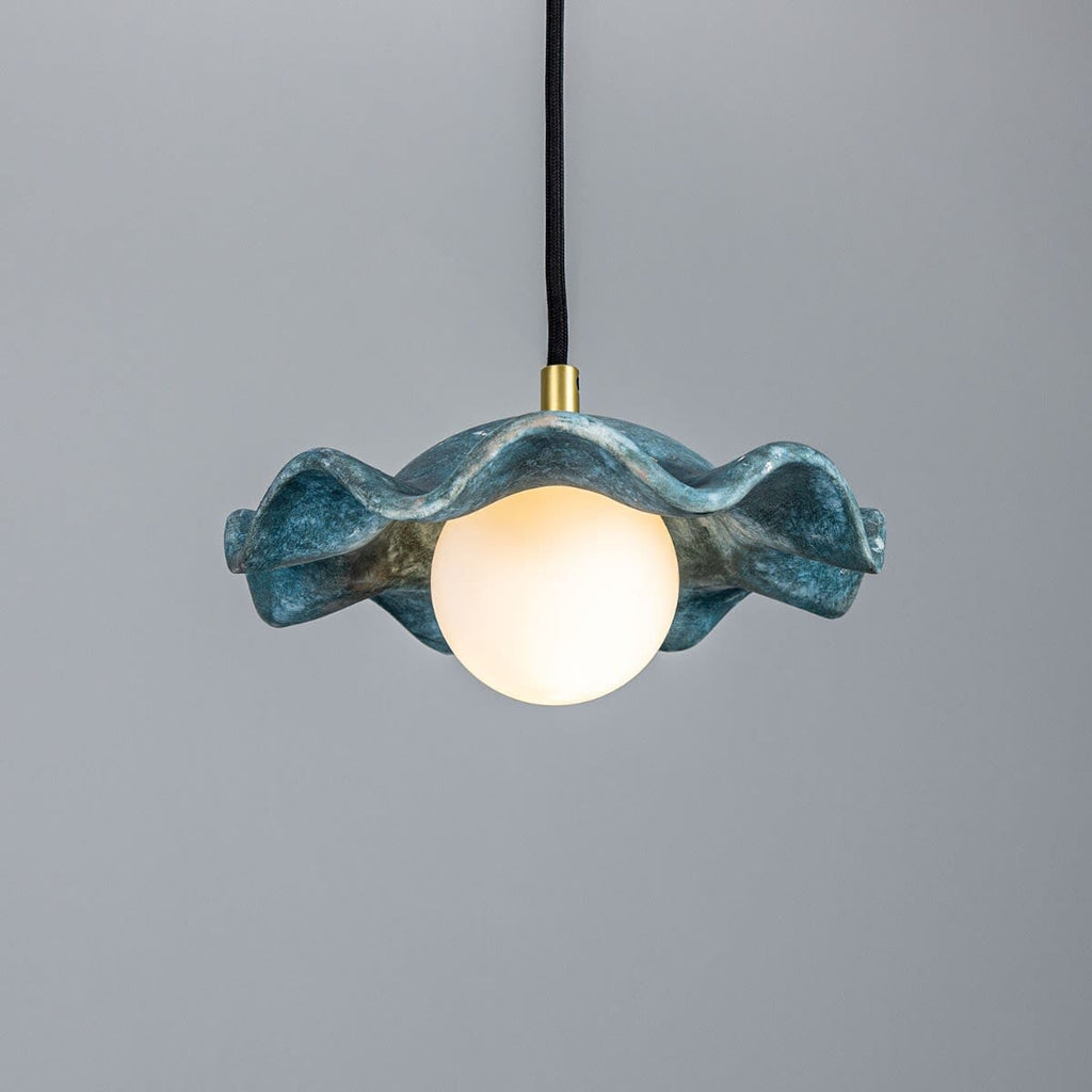 Tidevale Pendant Light Ceramic Shade In Ocean Blues And Earth Tones
