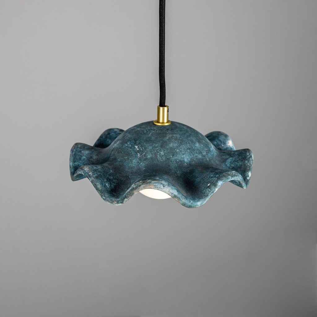 Tidevale Pendant Light Ceramic Shade In Ocean Blues And Earth Tones