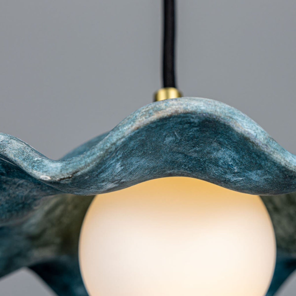 Tidevale Pendant Light Ceramic Shade In Ocean Blues And Earth Tones