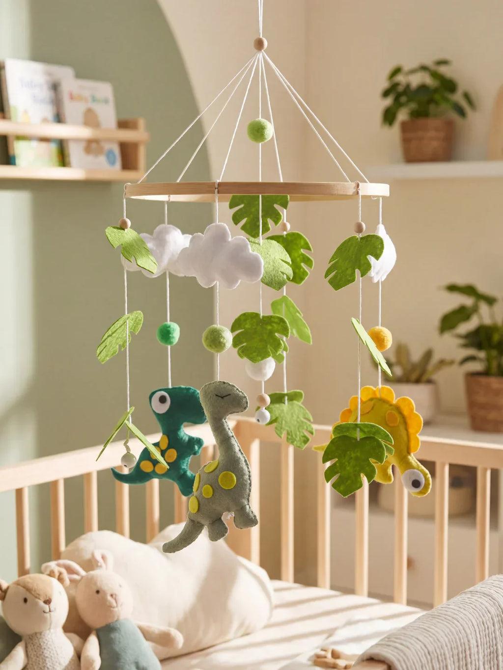 Wooden Baby Crib Mobile — Direct Arm Mount, Minimalist Design