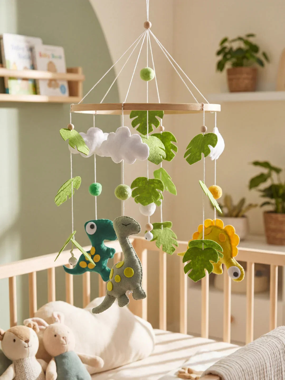 Wooden Baby Crib Mobile — Direct Arm Mount, Minimalist Design
